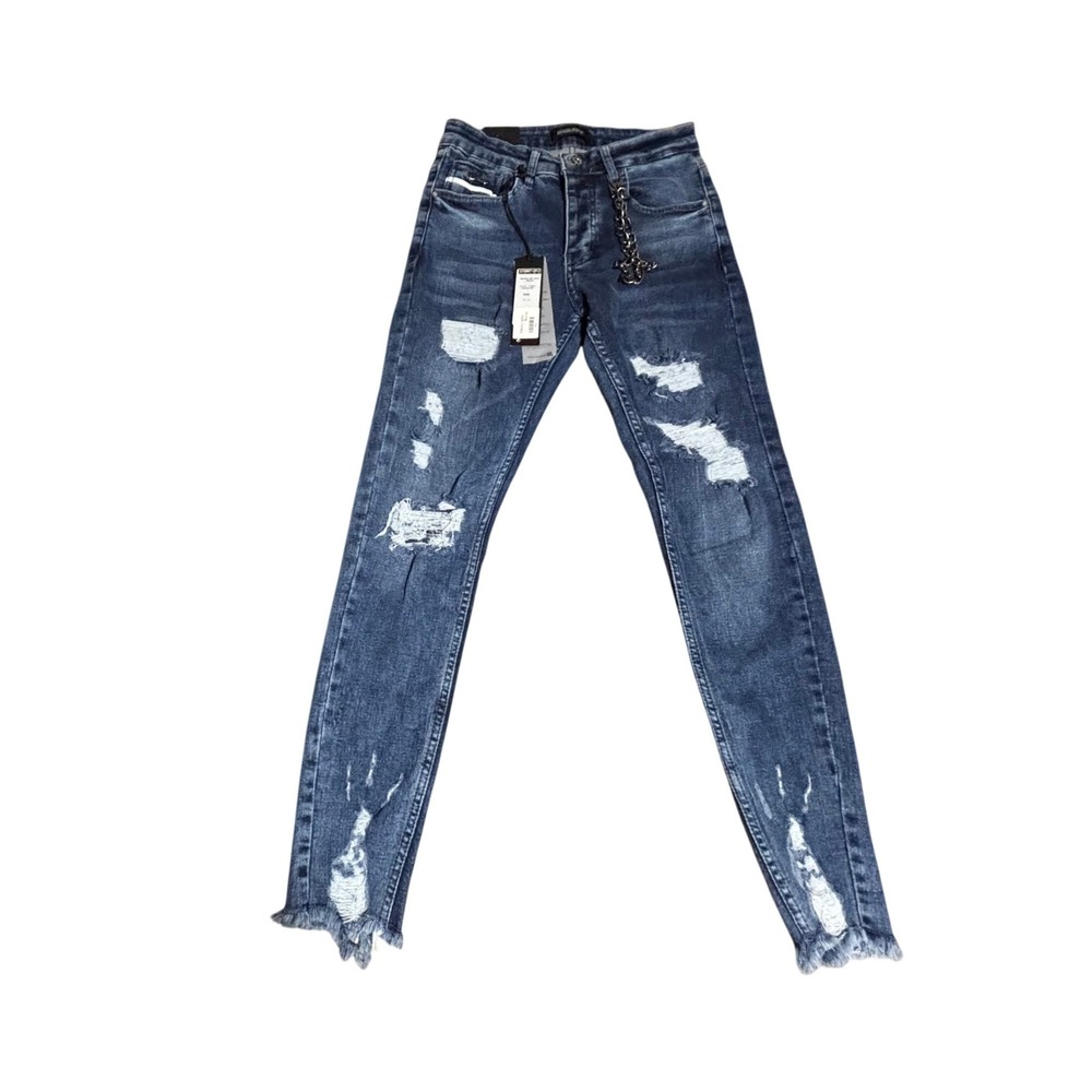 DENIM HOUSE‎ DHZ Men's Blue Distressed Slim Fit Jeans Size 30 32 NWT